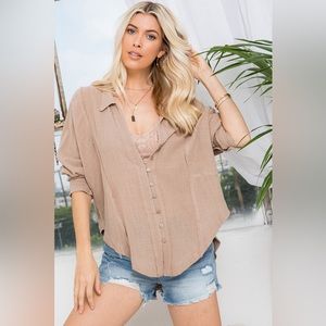 Hamptons Button Down in Mocha